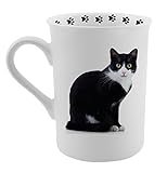 Dimension 9 Tuxedo Cat Coffee Mug, White
