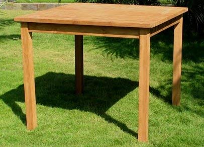 MiaMöbel Gartentisch 70x70 cm Gartenmöbel Outdoor Modern Massivholz Teak Honig – Bild 3