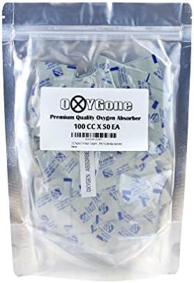 (50 Packs) Premium Oxygen Absorbers 100 CC - ISO 9001 Certified Facility Manufactured