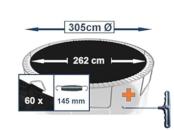 Sprungtuch Sprungmatte Ersatzteile für Trampolin Ø 305 cm 60 Ösen (Federn 14,5 cm)