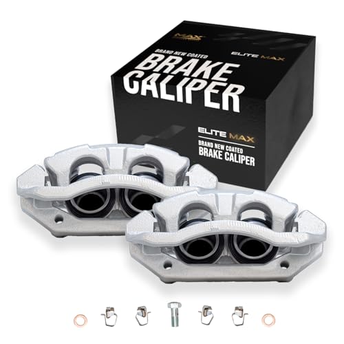 Max Advanced Brakes – EliteMAX Front Brake Caliper Set for 2012-2020 Dodge Grand Caravan, Driver & Passenger Side, Geomet Coated, Hardware Included, Disc Brake Caliper Assembly w/Bracket