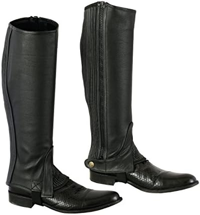 Perfect choice Horse Riding Adults Half Chaps Black with Full Grain Cowhide Leather