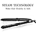 Steam Straighteners for Hair, DORISILK Professional Salon Ceramic Tourmaline Vapor Steam Flat Iron Hair Straightener, Dual Voltage 2 in 1 Straightening Curling, LED Display with Adjustable Temp.thumb 1