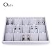 Oirlv Velvet Jewelry Organizer Trays Stackable Showcase Jewelry Display Storage Tray (15 Grids Earrings)