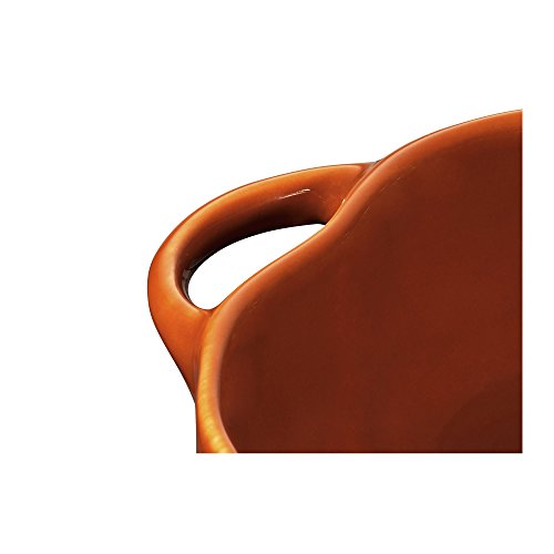 STAUB Ceramic Pumpkin Dish, .75 Qt, 24oz, Burnt Orange, Oven Safe