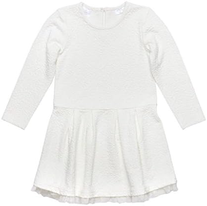 Kardashian Kids Little Girls' Drop Waist Dress with Glitter Tulle, Ivory, 3T