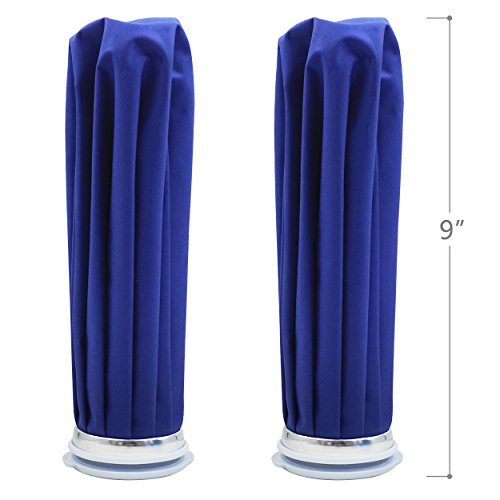 2 Reusable Hot Cold Therapy Ice Bag Pack (9") & Breathable Wrap with Elastic Strap, Soothing Relief for Head Tension, Migraine, Shoulder Surgery, Back Joint Pain, Hip Replacement, Knee Injuries - Thumbnail 2