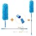 CNDREAM Telescopic dust Collector - Blue Feather Duster with Telescopic Rod, Professional Cleaning Ceiling Fan, Cathedral, Ceiling, Spider Web, TV and Furniture, Microfiber dust Collector