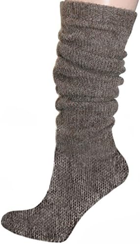 The Alpaca Collection, 100% Alpaca Wool Knit Socks Md Rose Grey Medium