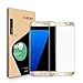 ICHECKEY Samsung Galaxy S7 edge Screen Protector, [Upgraded] 3D Curved Full Coverage Tempered Glass Screen Protector Cover for Samsung Galaxy S7 edge-Gold