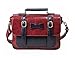 ECOSUSI Faux Leather Vintage Small Messenger Purse School Satchel Bag Red/Black