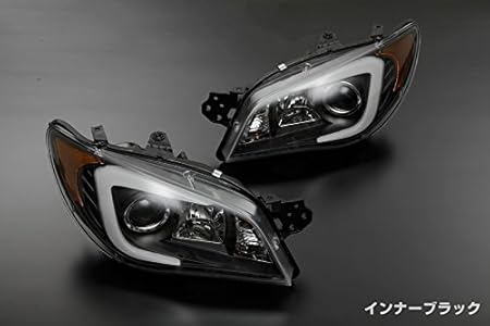 Amazon インナーブラック Hid車 Gd Gg インプレッサ 後期 3dライトバー プロジェクター ヘッドライト ヘッドライト本体 車 バイク