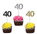 Qibote 36 Pieces Glitter Number 40 Cupcake Toppers for 40th Birthday Cupcake Decoration 40 Birthday Party Supplies