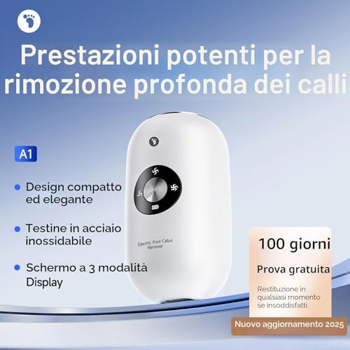 Mini Pedicure Elettrico, Calli Piedi Rimozione Con Regolazione A 3 Velocità Pedicure Elettrico Professionale Piedi,Testa Di Rettifica In Metallo×2，Cavo Dati×1，Borsa Portaoggetti×1，Spazzola×1