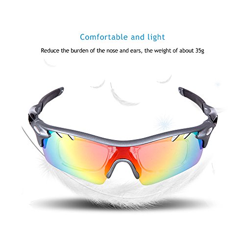JOGVELO Polarised Sports Sunglasses for Mens and Womens for Cycling Ski