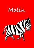 Image de Malbuch / Notizbuch / Tagebuch - Malin (rot): A4 - blanko - Zebra (German Edition)