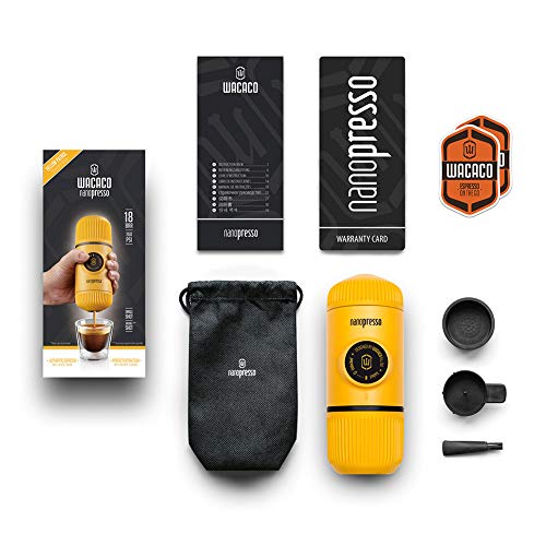 The Wacaco Nanopresso Portable Espresso Maker is a compact and convenient device that allows you to make high-quality espresso on the go. It features a patented pumping system that requires no batteries or electricity, making it perfect for traveling, camping, or hiking.