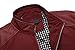 Springrain Men's Casual Stand Collar Slim PU Leather Sleeve Bomber Jacket (Medium, Wine Red)