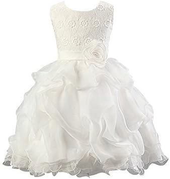 GIRLQIAO Little Girls' Flower Special Occasion Party Dress (2-3T（Asia 120）, White)