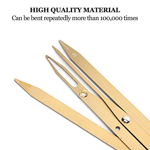 Tattoo Eyebrow Ruler, Microblading DIY Ruler Calipers Microblading Supplies Shaper Ruler Golden Ratio Makeup Symmetrical Tool Accessory(Gold)