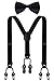 CEAJOO Durable Adjustable Suspenders and Matching Bow Tie Set for Adult Kids