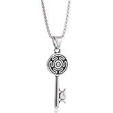 YWMAN Hecate Key Necklace, Stainless Steel Hekate Wheel Pendant, Tripple Moon Goddess Jewelry Gift for Women Men