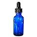 (12 Pack) 1 oz. Cobalt Blue Boston Round with Black Glass Dropper