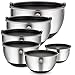 Wildone Stainless Steel Mixing Bowls, Nesting Bowls with Airtight Lids, Measurement Marks, Non Slip Silicone Bottoms, for Easy Mixing & Prepping - Set of 6