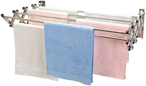 Stainless Wall Mounted Expandable Clothes Drying Towel Rack Laundry Hanger