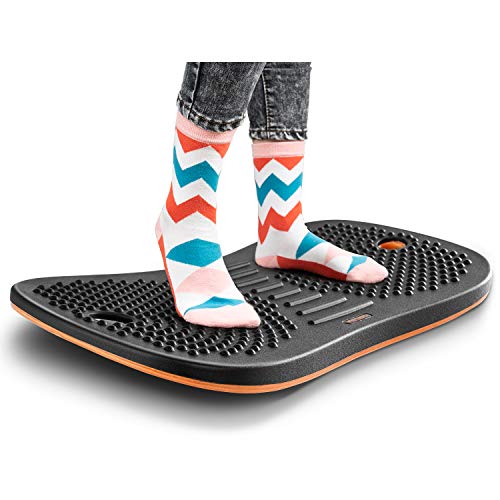 FEZIBO Standing Desk Anti Fatigue Mat Wooden Wobble Balance Board