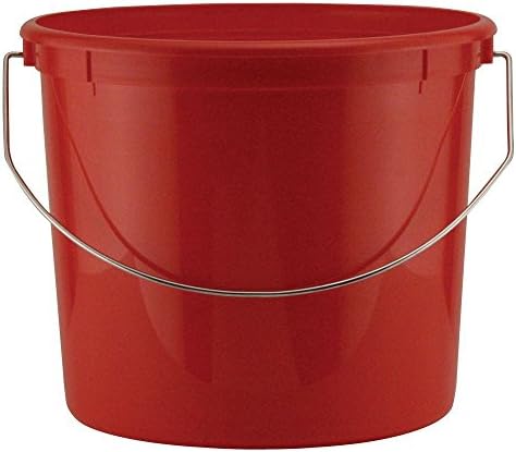 5-Qt. Red Plastic Bucket with Steel Handle (Pack of 3)