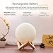 RMFSH Moon Lamp with Text- Moon Night Light for Adults Kids Baby Wooden Stand Remote Touch Control and USB Rechargeable 16 LED Colors 4.8 inch (Small)