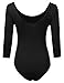 Doublju Scoopneck Rayon & Ribbed Knit Bodysuit For Women With Plus size (Made In USA)