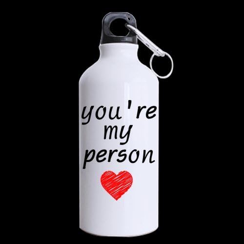 Romantic Gift Sports Bottle For Lover, You're My Person Best Choice Aluminum Water Bottle Sports Bottle Mug - 13.5 OZ - BPA Free, One-sided Printing