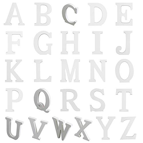 Norbi Wooden Alphabet Letters Hanging Wall 26 Letters for Wedding Brithday Party Children Education Nursery Home Decoration (B) 15cm/6"(J) - Thumbnail 6