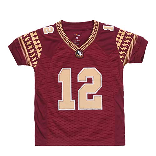 FAST ASLEEP NCAA Florida State Seminoles Boys Toddler/Junior Football Uniform Pajamas, Size 6T, Maroon/Gold