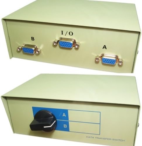 World of Data 2 Way VGA SVGA Switch Box Metal Case Gold Plated Connectors Heavy