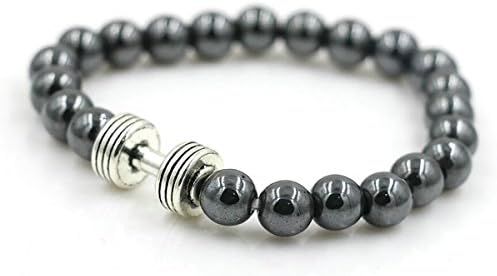 BDGear Dumbbell Fitness Bracelet - Barbell Workout Jewelry - Motivation Body Building - Weight Lifting Gift (Silver)