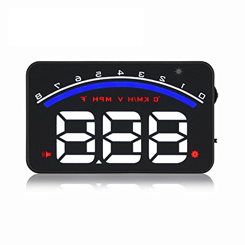 LeaningTech M6 3.5" Multifunction Car HUD Head Up Display OBD2 EU OBD Interface Plug, Vehicle HUD with Rise Monitor OBD II System Driving, Plug & Play