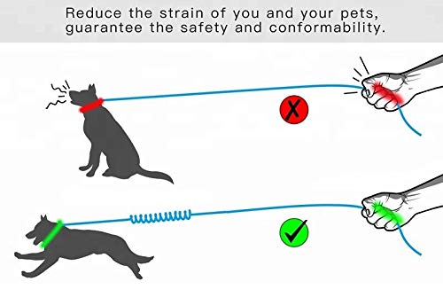 Loki Loki Bungee Dog Leash with Car Seat Buckle, Improved Comfort and Safety Bungee Dog Leash - 2 Soft Padded Handles, Reflective Threads, Max. 6FT Durable Leash