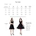 Noctflos Women's V-Neck Floral Lace Contrast Cocktail Party A line Black Dress