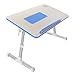 Quze Adjustable Wooden Laptop Desk Notebook Computer Stand with Built in Cooling Fan Portable, Foldable Lap Desk