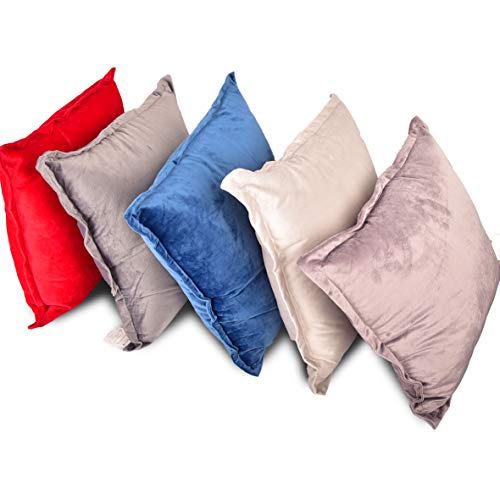 Edow Velvet Throw Pillows (Set of 2), Soft Fluffy Down Alternative Polyester Stuffing Decorative Pillows for Home Decor, Sofa, Couch, Bed, Office and Car. (Black, 18x18) - Thumbnail 5