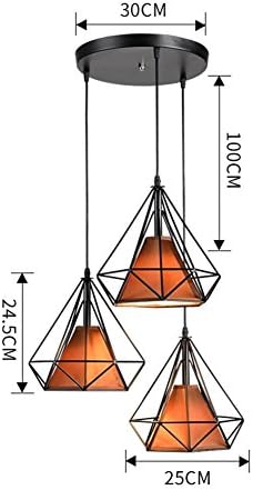 Pendant Lights diamond shape lamp wrought iron pendant light metal frame fabric Suspension lighting Dinning Room Bar Cafe Restaurant , 4