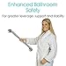 Vive Grab Bar for Bathtubs and Showers - Handicap Bathroom Safety Handrail for Elderly - Wall Senior Rail Handle for Tub, Toilet, Bath