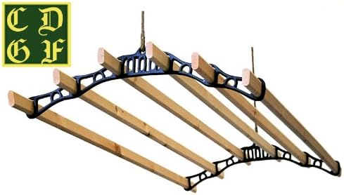 6 Lath Victorian Kitchen Ceiling Pulley Clothes Airer Maid Laundry Dryer 1.2M Black