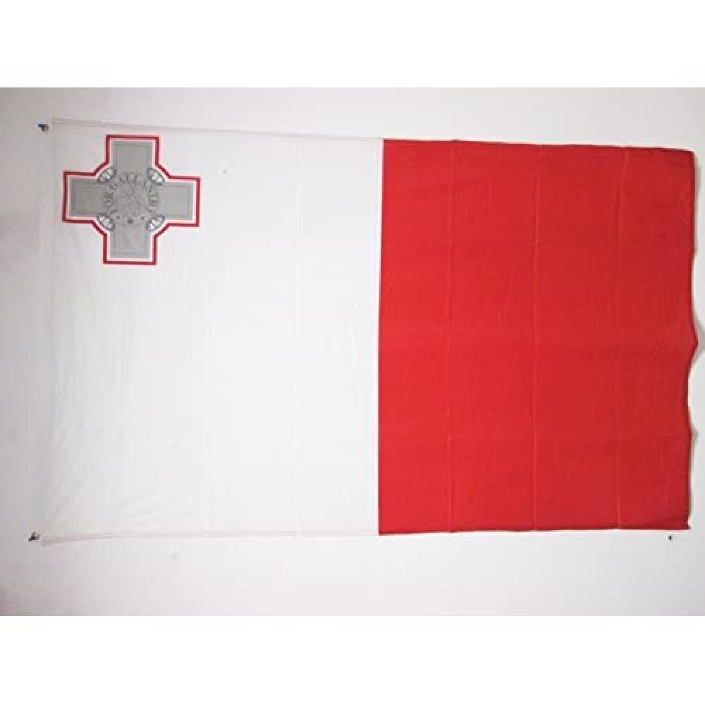 AZ FLAG - Malta Flag - 3x5 Ft - For Outdoor - Maltese Banner Knitted Polyester with Two Plastic Rings - Fade Resistant - Vivid Colors - 3' x 5' Feet - 150x90 Cm