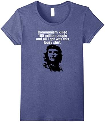 Womens Anti-Communism Che Guevara T-Shirt  Large Heather Blue