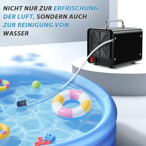 Smart Ozone Generator 60000 mg/h with 2 Modes, Digital Ozone Generator for Water and Air, Ozone Device with 120 Minute Timer for 300 ㎡ Odour Killer for Car, Smoke, Pet Odours, Kitchen Odours