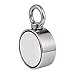 Uolor Double Side Round Neodymium Fishing Magnet, Combined 660 LBS Pulling Force Ultra Strong Neodymium Magnet with Eyebolt for Magnet Fishing and Retrieving in River - 2.36